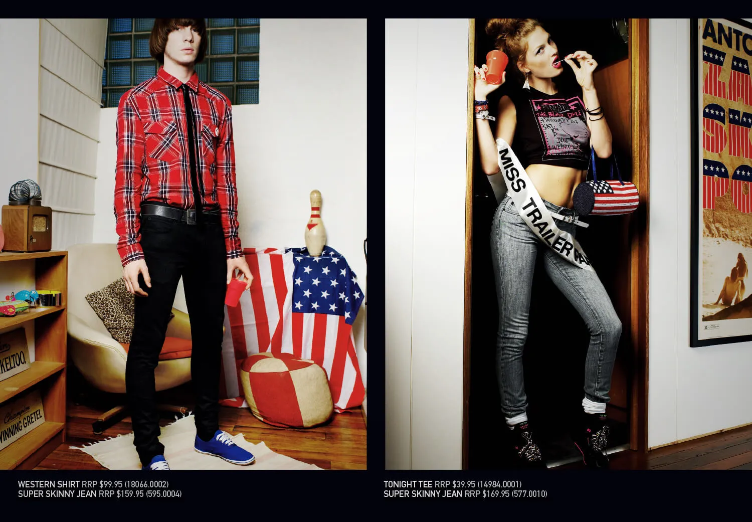 A page of a booklet for Levi's Americana new season range