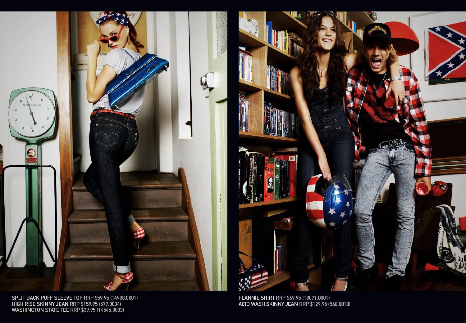 A page of a booklet for Levi's Americana new season range