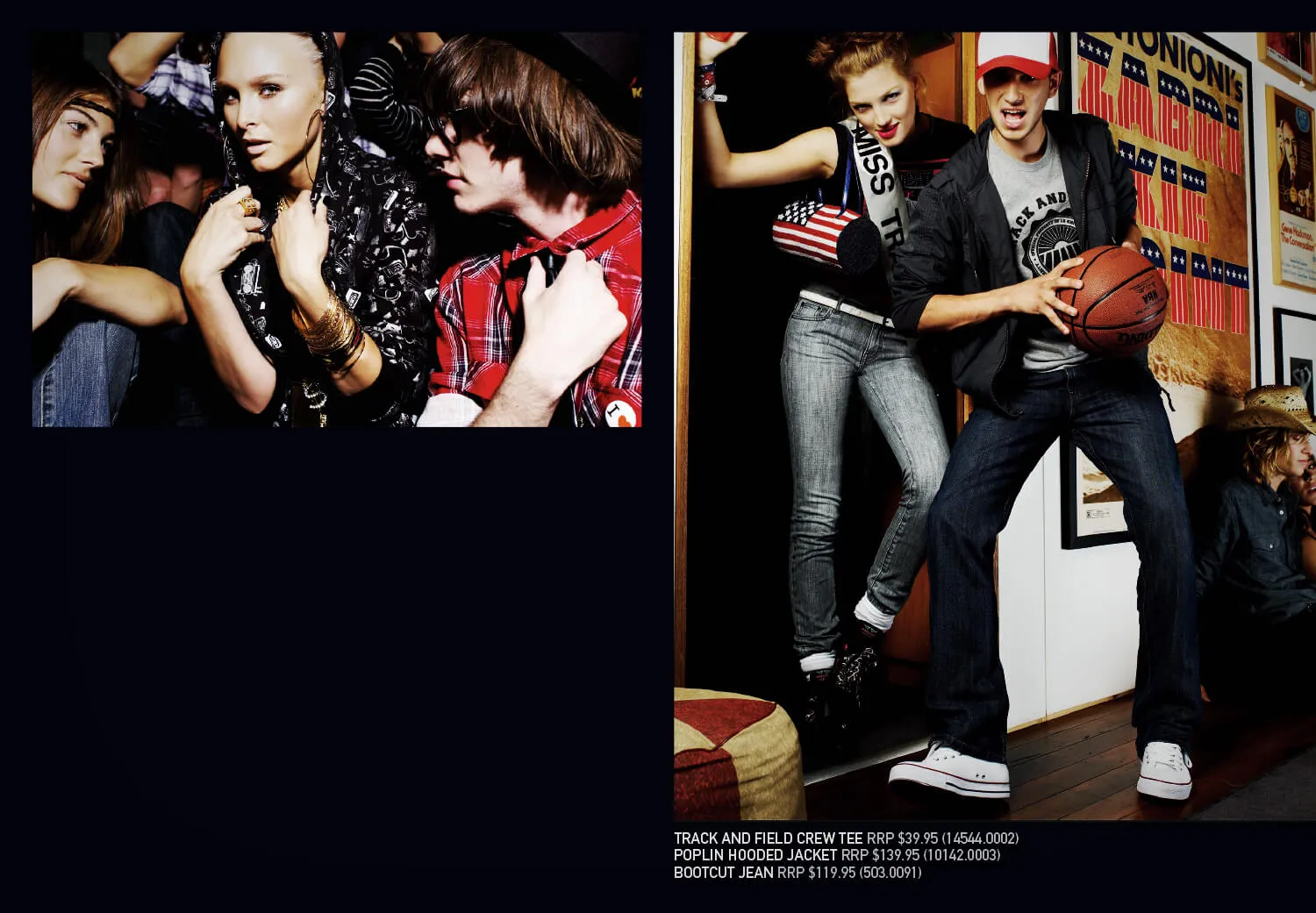 A page of a booklet for Levi's Americana new season range
