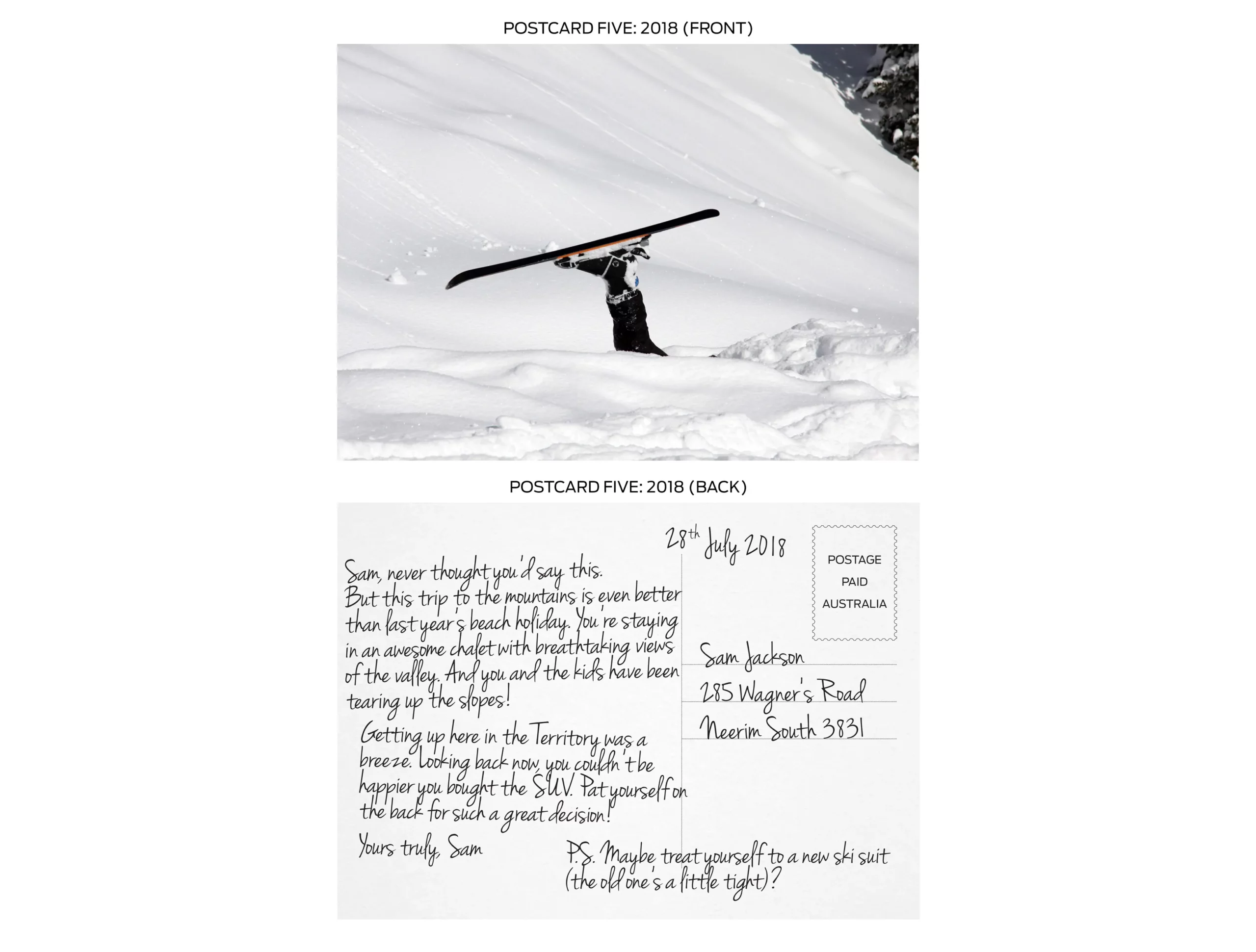 Creative CRM postcards send to Ford customers about the adventures they are missing out of