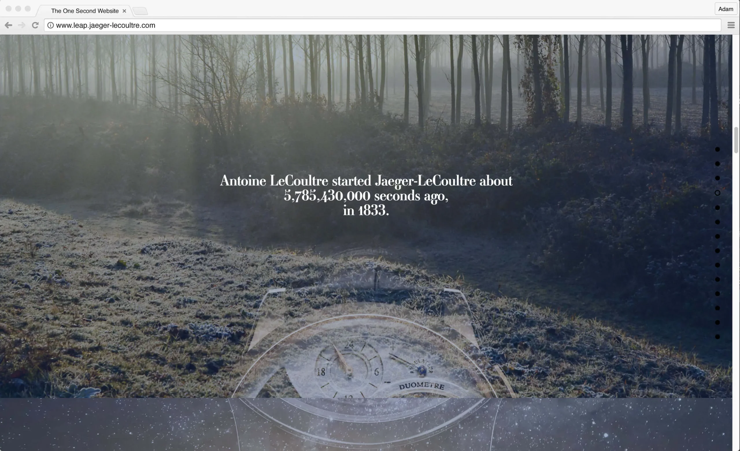 An example of website art direction for Jaeger-LeCoultre