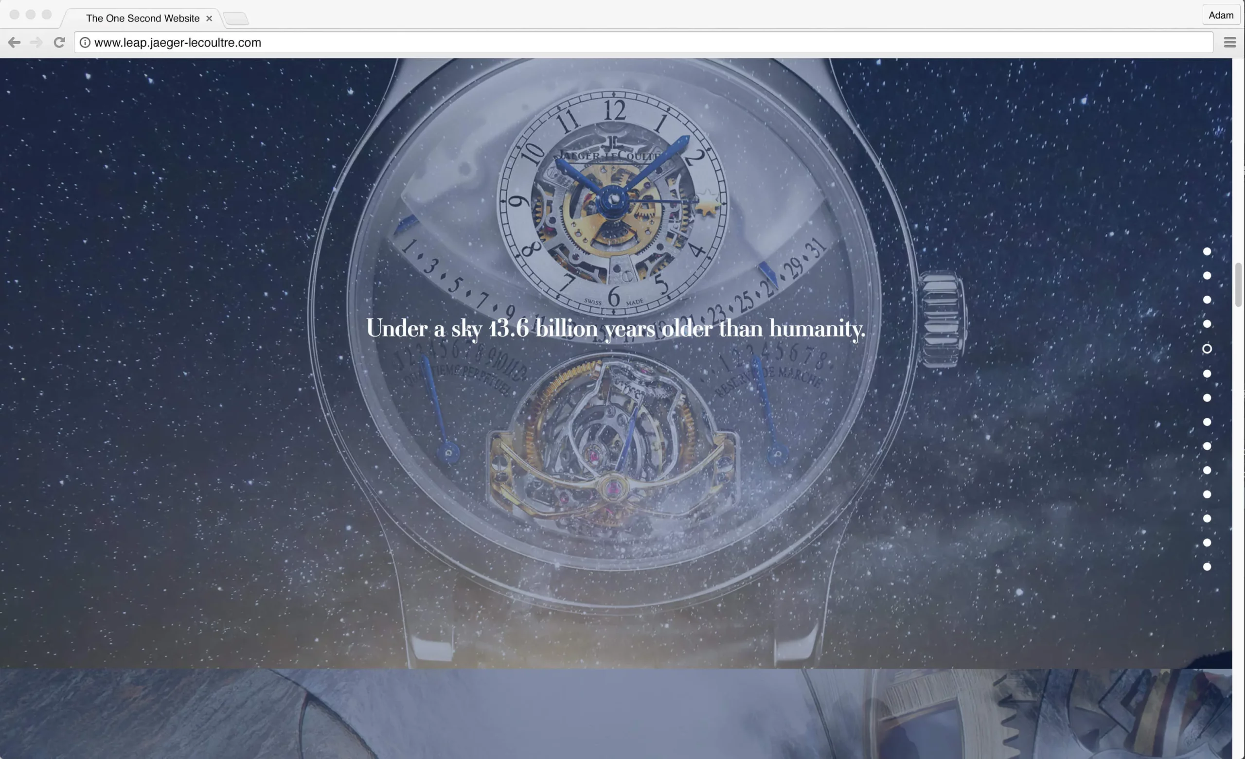 An example of website art direction for Jaeger-LeCoultre