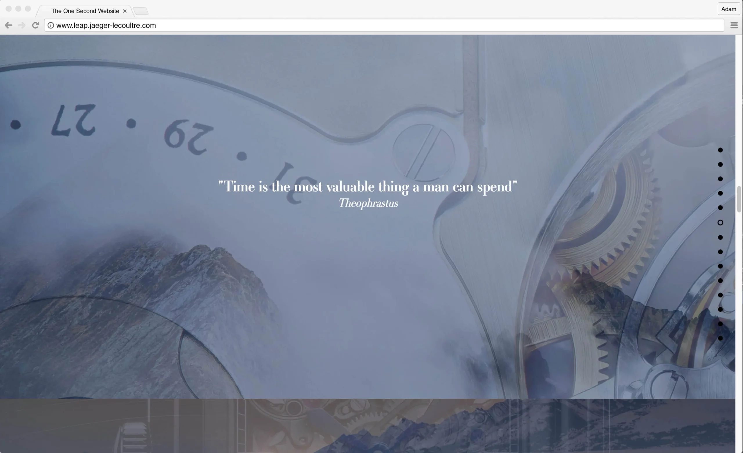 An example of website art direction for Jaeger-LeCoultre