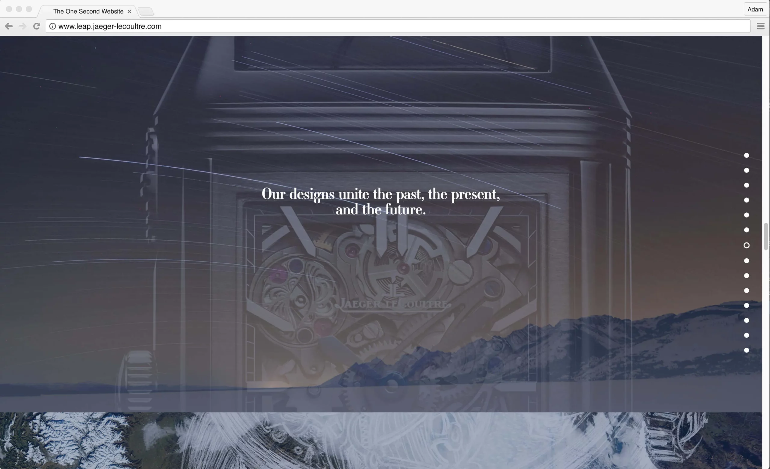 An example of website art direction for Jaeger-LeCoultre