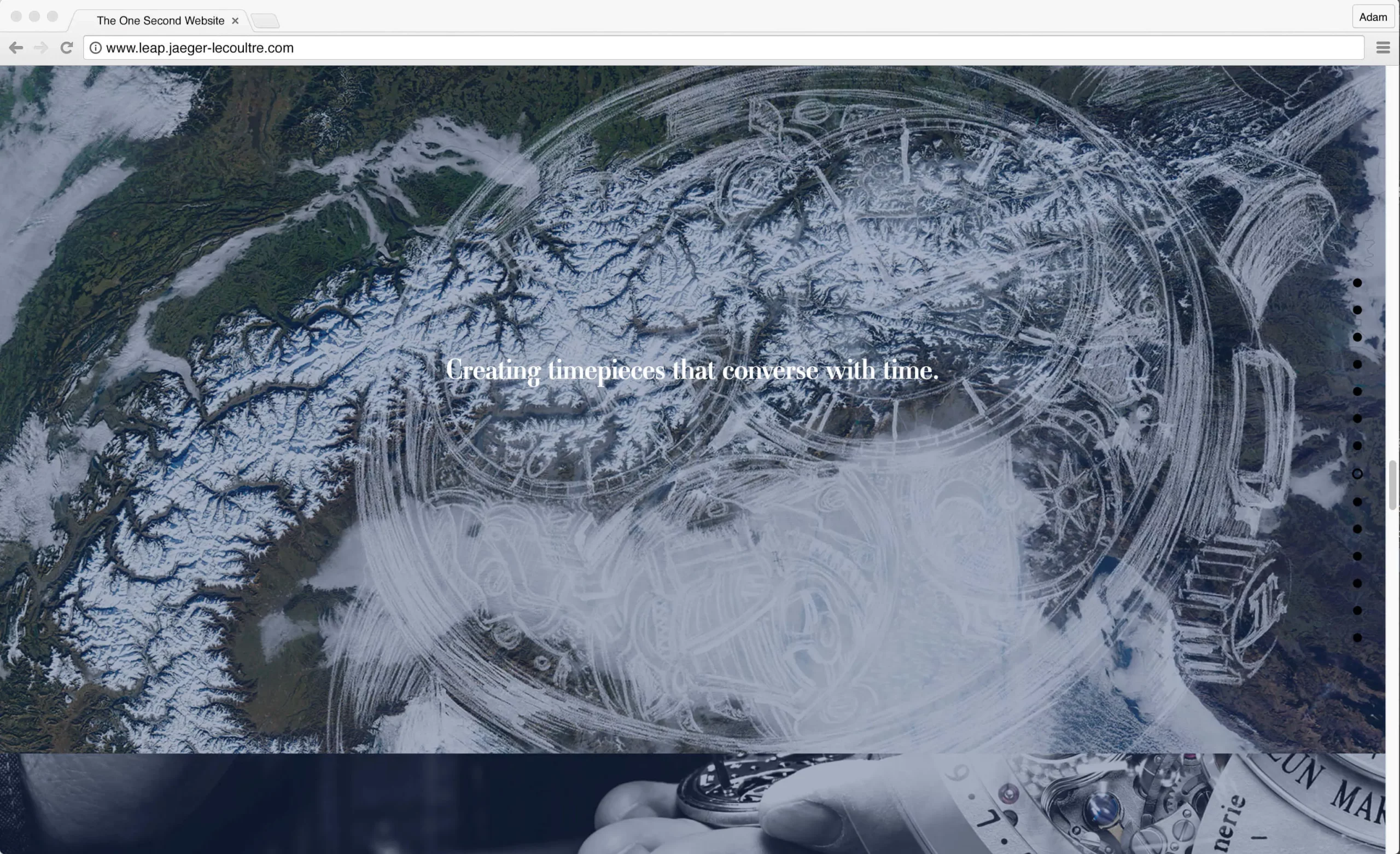 An example of website art direction for Jaeger-LeCoultre