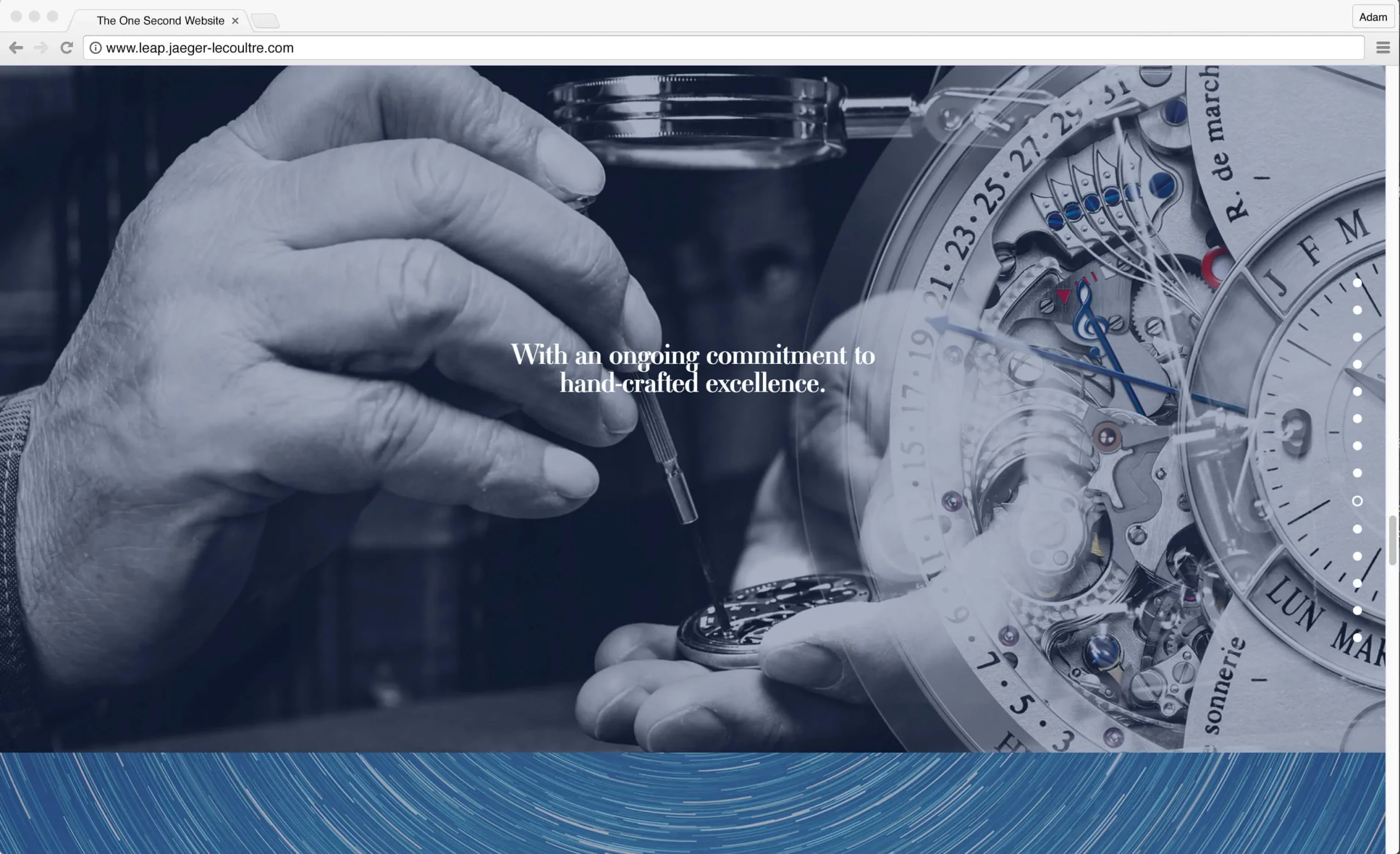 An example of website art direction for Jaeger-LeCoultre