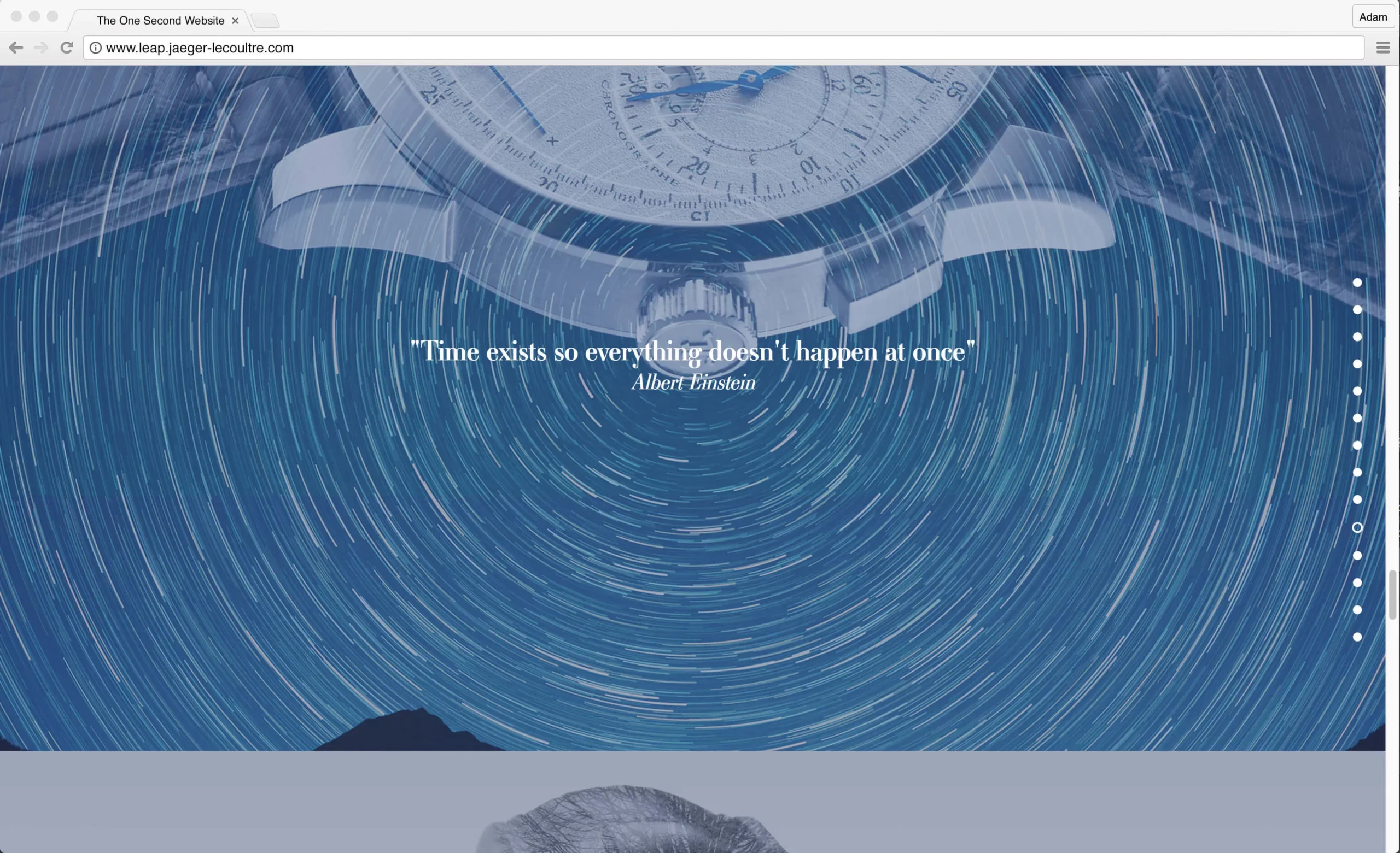 An example of website art direction for Jaeger-LeCoultre