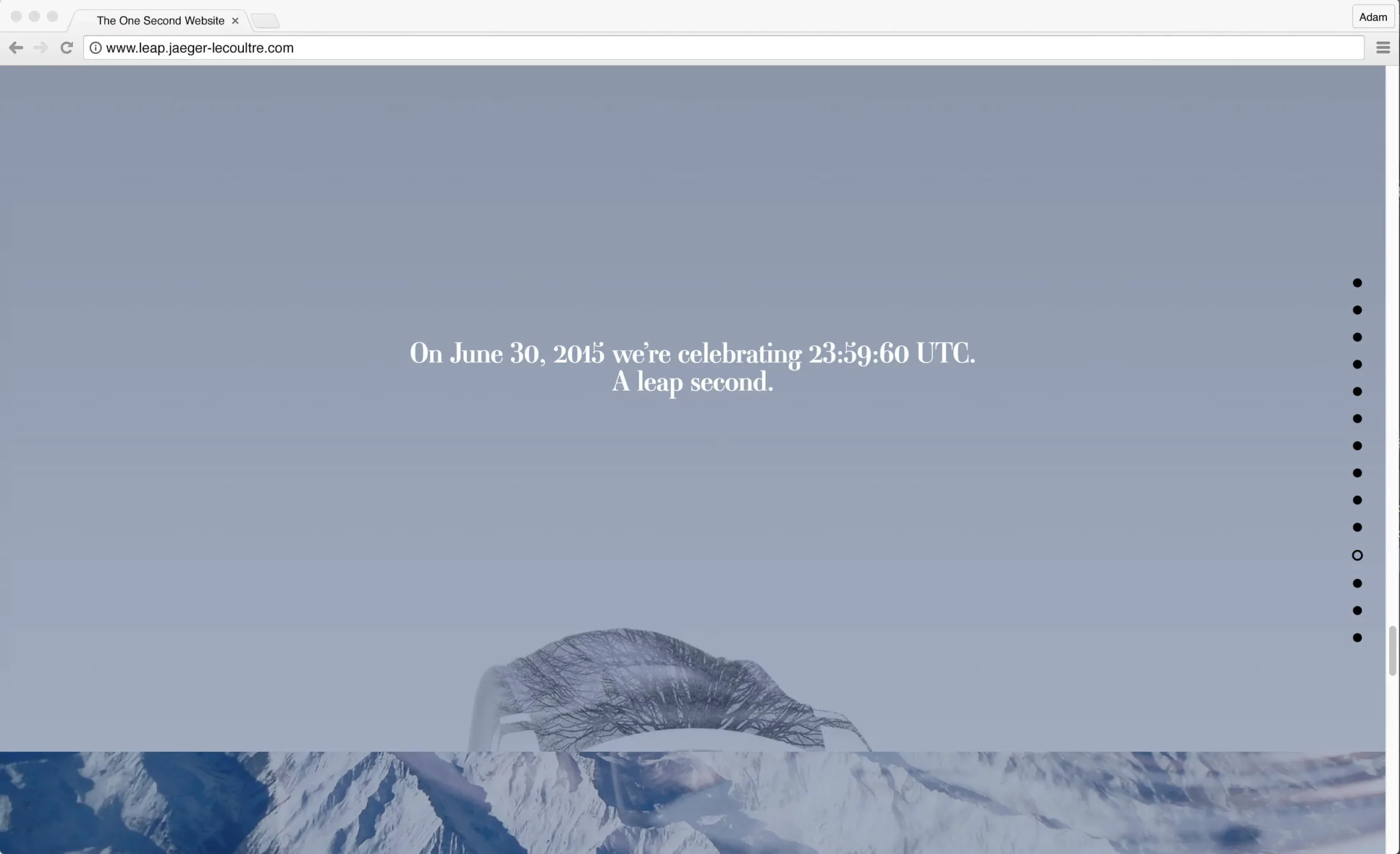 An example of website art direction for Jaeger-LeCoultre