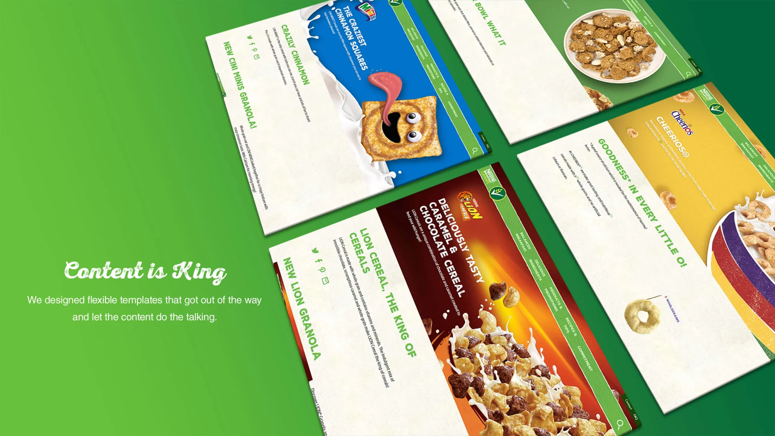 An example of UX and art direction on Nestlé's Global Cereals Website