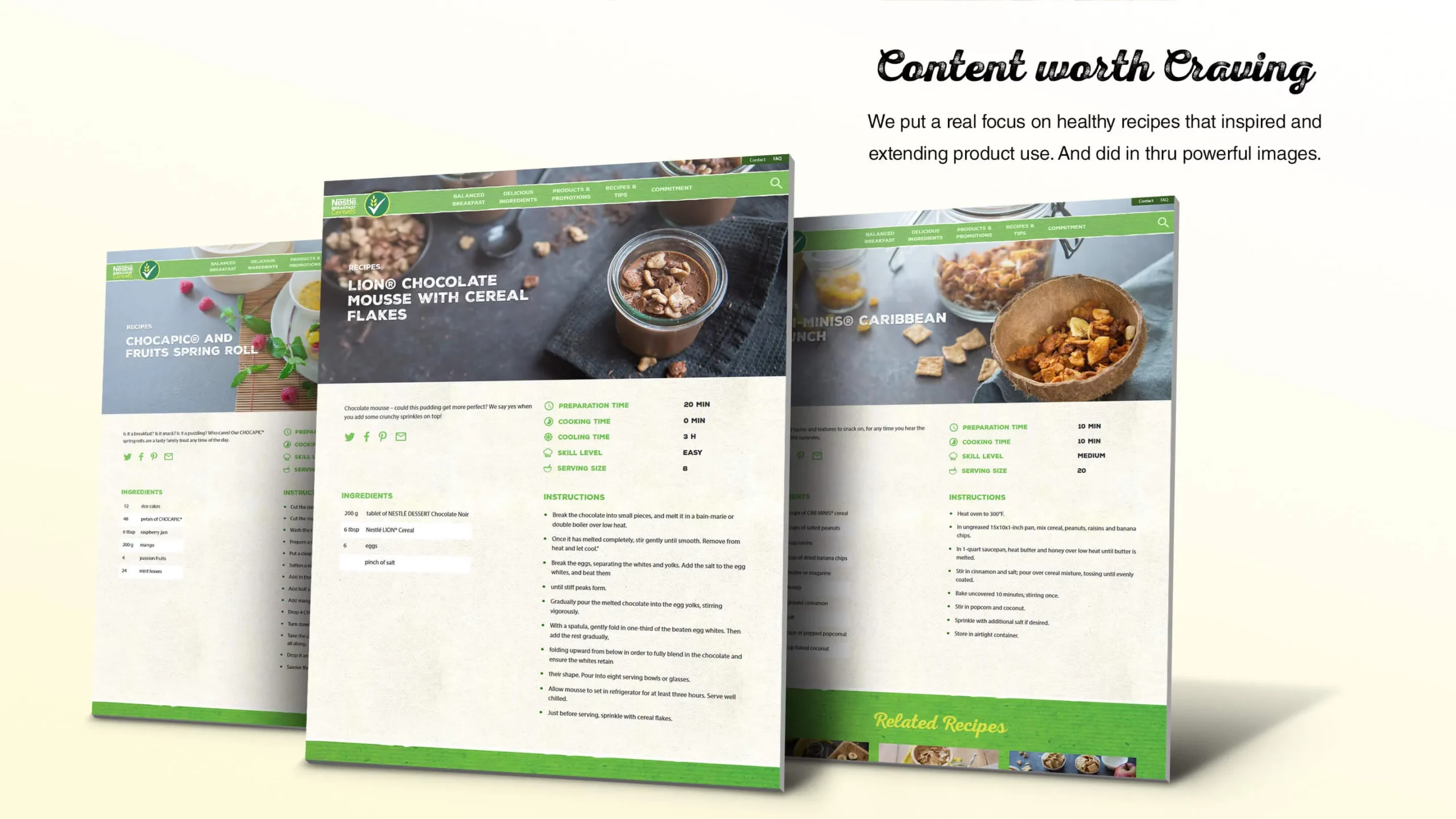 An example of UX and art direction on Nestlé's Global Cereals Website